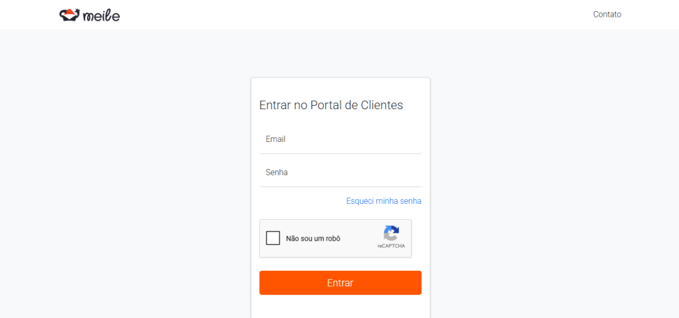 Tela de login do Portal do Cliente da Meile