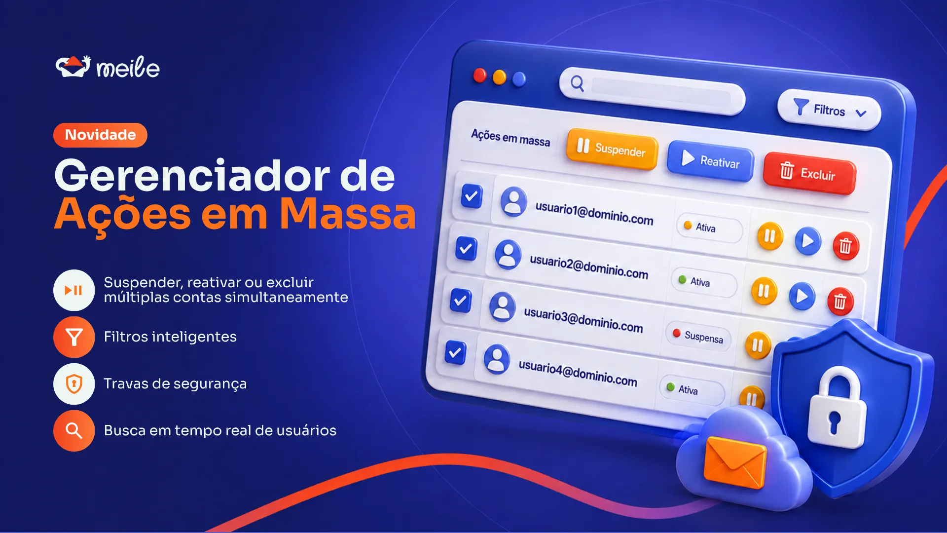 Gerenciador de Ações em Massa para Contas de E-mail
